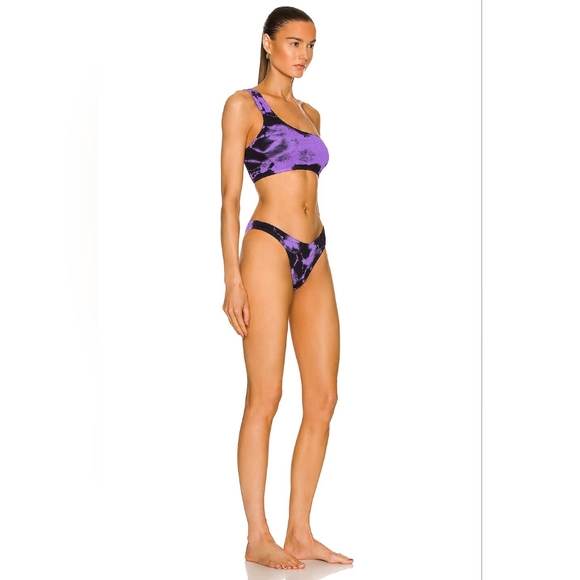 NWT BOND EYE SAMIRA ECO BIKINI SET IN LILAC & BLACK MARBLE - Picture 2 of 6